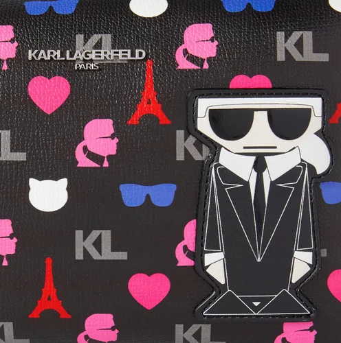 Vista 3 de KARL LAGERFELD Women's Maybelle Cosmetic Bag Negro/Rosa multicolor
