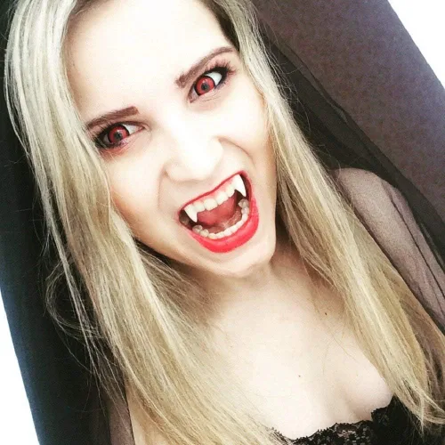 Vista 7 de Secaden 3 pares de dientes de vampiro colmillos dentaduras de cosplay, accesorios de Halloween, regalos de fiesta