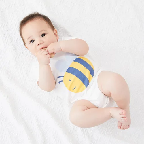 Vista 2 de pureborn Mameluco para bebé, paquete de 2 unidades, unisex, de algodón suave, de una pieza, para niños y niñas de 0 a 24 meses