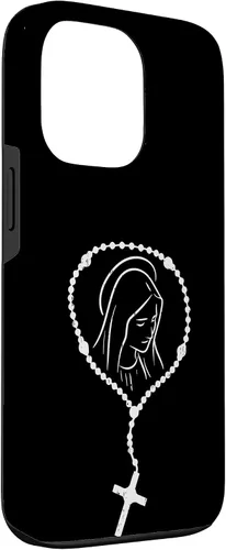 Vista 24 de iPhone 16 Rosario Virgen María Dios Jesús Fe Religioso Católico Estuche de Regalo
