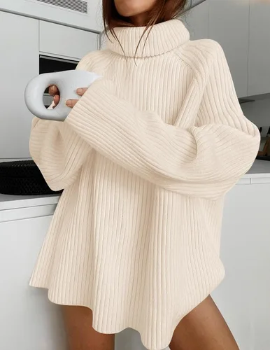 Vista 8 de ZESICA Women's 2024 Winter Sweaters Oversized Turtleneck Long Sleeve Chunky Knitted Pullover Sweater Jumper Tops