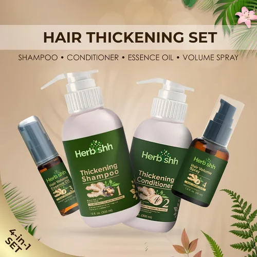 Vista 2 de Herbishh Champú y acondicionador espesante Vitalizador capilar Aceite de esencia para el crecimiento del cabello Previene la pérdida
