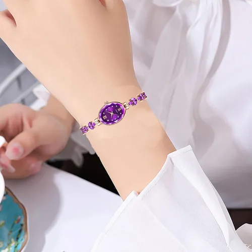 Vista 4 de BESTKANG Reloj de pulsera casual de pétalos de lujo para mujer, reloj de cuarzo simulado para mujer