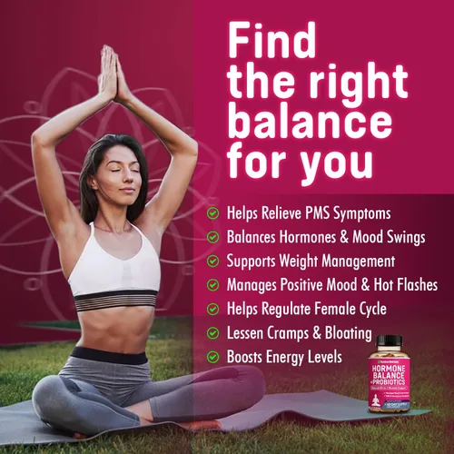 Vista 9 de Equilibrio Hormonal + Probióticos para Mujeres - Alivio Natural de la Menopausia, Control de Peso, Hinchazón, Sofocos, SPM Maca Orgánica