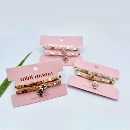Vista 5 de Pulseras para mamá y yo, juego de pulseras a juego para madre e hija, regalo para mujeres, amistad, familia, joyería con bonito dije de sonrisa