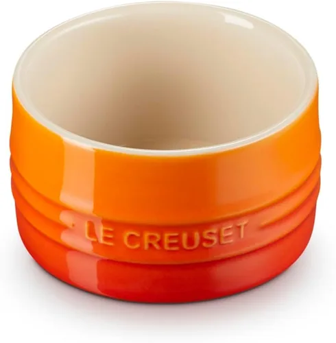 Vista 6 de Le Creuset - Ramequín redondo de cerámica de pared recta, 7 onzas, Oyster Ostra