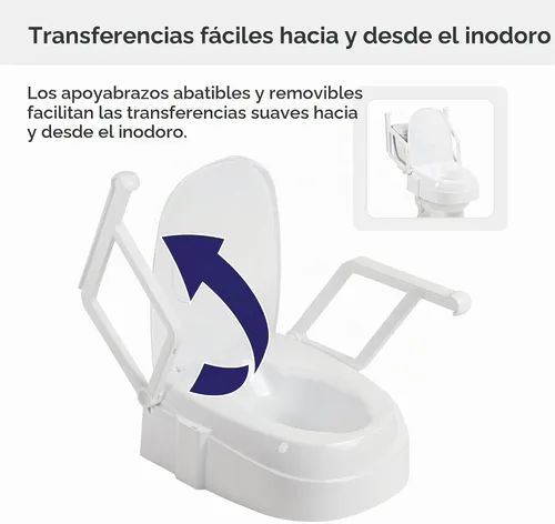 Vista 4 de Drive Medical PreserveTech - Asiento de inodoro elevado, universal, con asas, color blanco