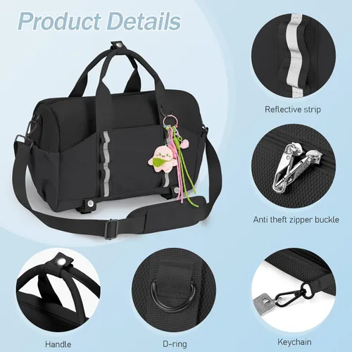 Vista 7 de Bolsa de gimnasio antirrobo, Negro