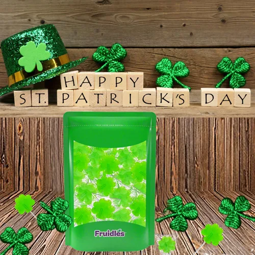 Vista 7 de Día de San Patricio 25 paletas de trébol verde, chupones de dulces de trébol, recuerdo de fiesta, envueltas individualmente (paquete de 25) sabor