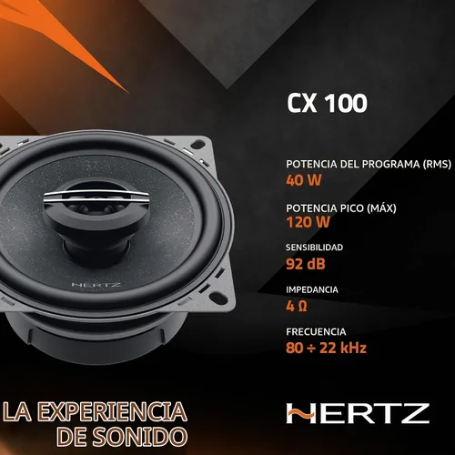 Vista 5 de HERTZ Altavoces coaxiales bidireccionales Cento Series CX100 de 4" - Par