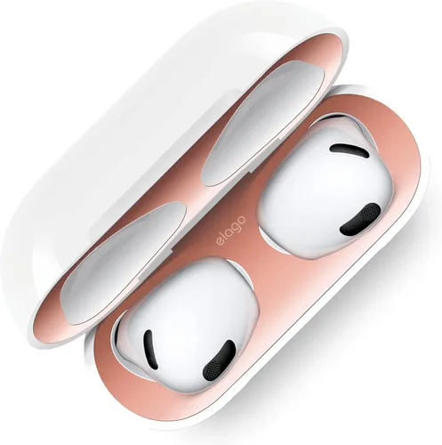 Vista 8 de elago - Protector contra el polvo compatible con AirPods 3, adhesivo metálico a prueba de polvo, película ultra delgada, acabado de aspecto lujoso