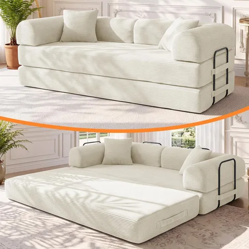Vista 41 de Sofá cama de espuma viscoelástica de 79 pulgadas, futón convertible con reposacabezas alto, sofá sin hueso Negro