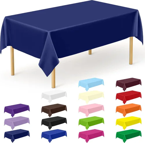 Vista 100 de Suministros de regreso a clases, 2 manteles de 108 x 54 pulgadas, manteles desechables coloridos para el primer día de escuela, rectangular