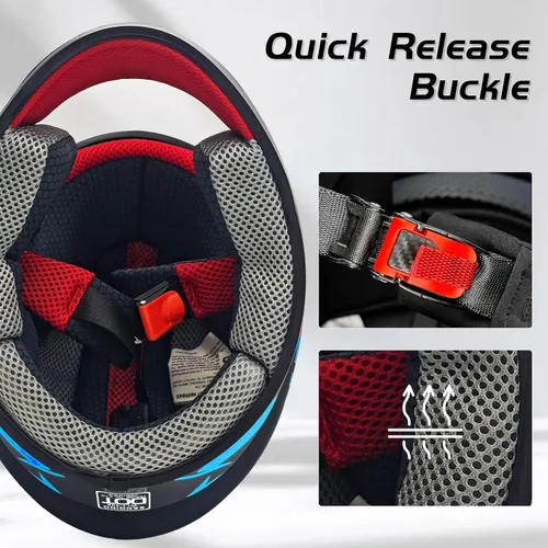 Vista 8 de SanQing - Casco de motocicleta de cara completa para niños, motocross, bicicleta de tierra, ATV, BMX, kart, todoterreno, para 4 ruedas, niño, niña