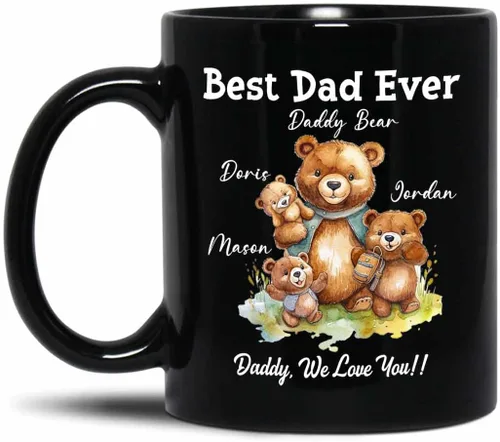 Vista 10 de Baby Coming Soon - Taza de café negra de 11 onzas y 15 onzas, taza de café personalizada para papá con nombre, taza de café de cerámica con anuncio