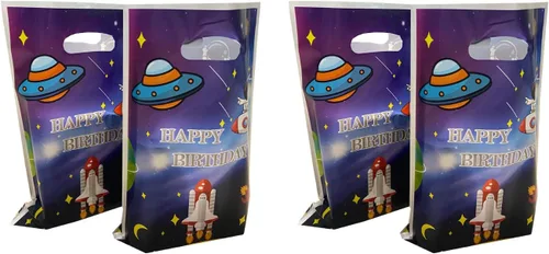 Vista 5 de 30 bolsas de golosinas para el espacio exterior, bolsas de dulces con temática espacial para suministros de fiesta de cumpleaños de niños