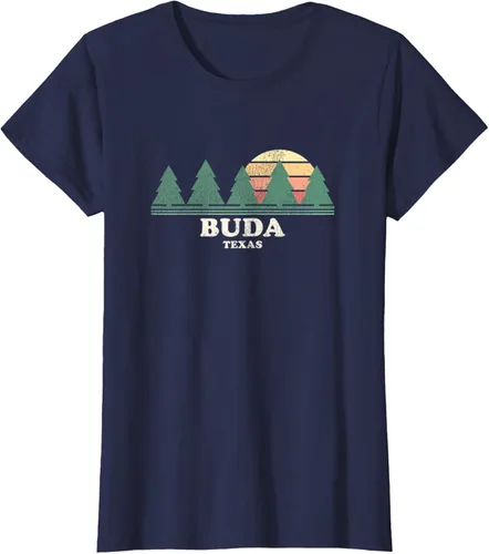 Vista 23 de Buda TX Vintage Throwback Tee Retro 70s Design T-Shirt