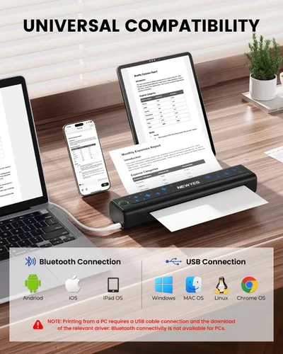 Vista 5 de NEWYES Impresora térmica portátil Impresora sin tinta Conectividad inalámbrica Viajes de negocios Uso educativo en el hogar
