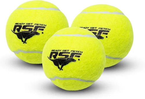 Vista 10 de Franklin Pet Supply Co. - Pelota de tenis para perros de gran tamaño, 8.5 pulgadas, bomba incluida Floats In Water, High-Visibility Neon