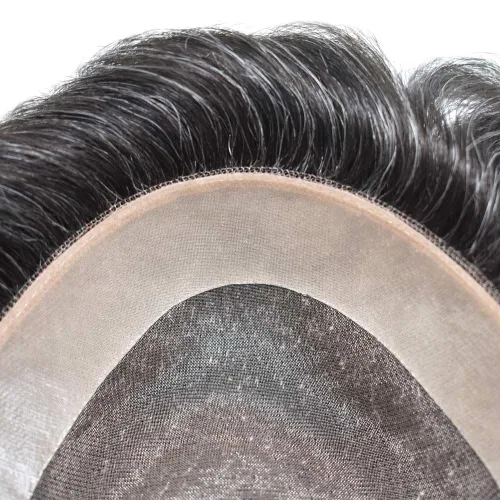 Vista 3 de Mens Toupee Hair Piece For Men Hair Replacement System For Men Fine Mono Mens Hair Piece Human Hair Piece Toupee For Men Hairpieces Protesis Capilar
