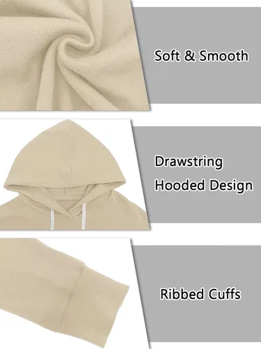 Vista 5 de Syellowafter Sudadera casual con capucha y manga larga para mujer, ajuste holgado, de invierno, larga y cómoda