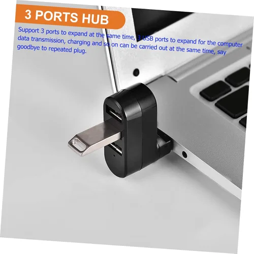 Vista 5 de 3 puertos USB Hub Cable largo USB 2.0 Splitter para portátil Plástico multifuncional