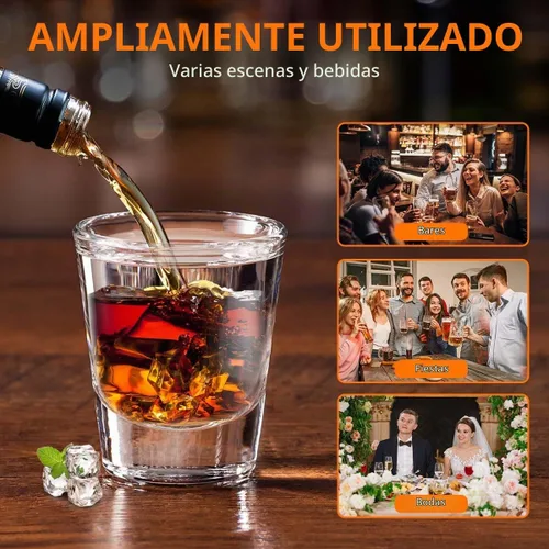 Vista 6 de OBTANIM Paquete de 6 vasos de chupito, 1.5 onzas, juego de vasos de chupito transparente con base pesada para bares, restaurantes, hogar