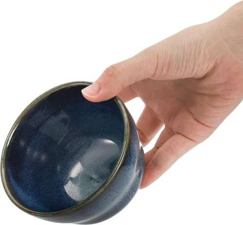 Vista 4 de Peohud Paquete de 6 cuencos pequeños de postre, tazas de caldo de 8 onzas, moldes de porcelana para salsa de inmersión de sopas de pudín de postre