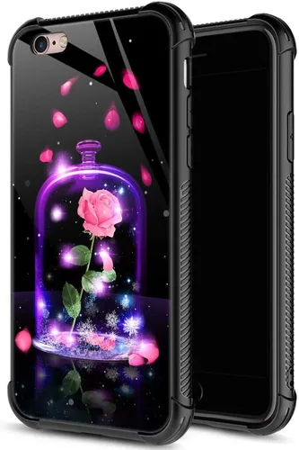 Vista 29 de ZHEGAILIAN Funda para iPhone 6/6S, protección de grado militar, esquinas a prueba de golpes, funda antiarañazos para iPhone 6/6S, pavo real