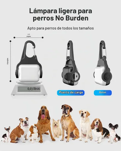 Vista 6 de Paquete de 2 luces para collar de perro, luces para perros para caminar por la noche, 4 modos, luz impermeable para perros con clip recargable RGB
