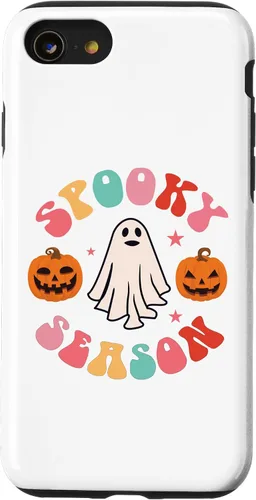Vista 18 de Retro Halloween Cute Ghost Spooky Season Funny Case for iPhone 17