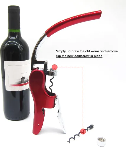 Vista 4 de Best 5 Pack - Sacacorchos de repuesto en espiral/gusano para abrelatas de vino KAYCROWN y BestUtensils