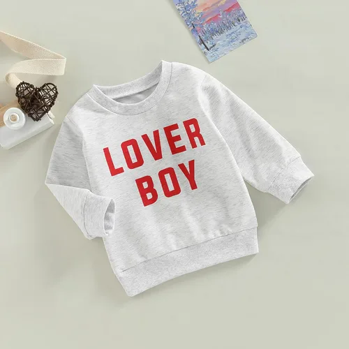 Vista 57 de Traje de San Valentín para bebé, niña, niño, traje de San Valentín, sudadera de manga larga con estampado de corazón
