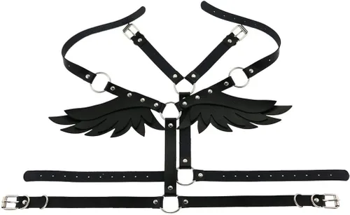 Vista 7 de FM FM42 O Ring Waist Belt Body Caged Harness with Back Angel Wings (16 Colors)