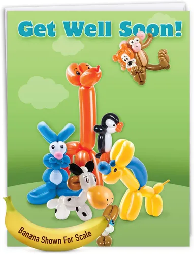 Vista 8 de The Best Card Company - Tarjeta de recuperación jumbo (8.5 x 11 pulgadas) - Felicitación Big Feel Better Soon - Balloon Babies J7045LGWG-US