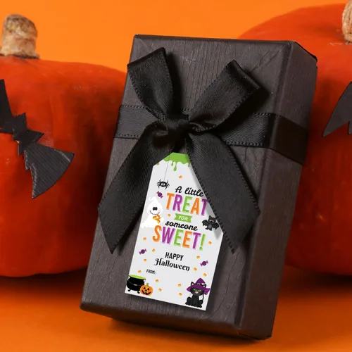 Vista 5 de 25 etiquetas de regalo de comida de Halloween para niños o adultos, etiquetas divertidas de vacaciones para galletas, dulces o regalos fabricados