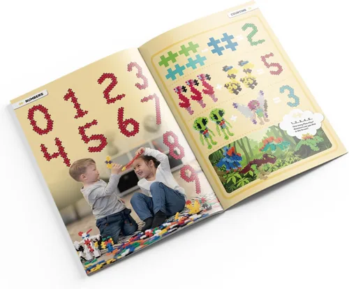 Vista 6 de PLUS PLUS BIG - Juego abierto – 400 piezas en bañera de almacenamiento – Mezcla de colores básicos, juguete de construcción de construcción, bloques