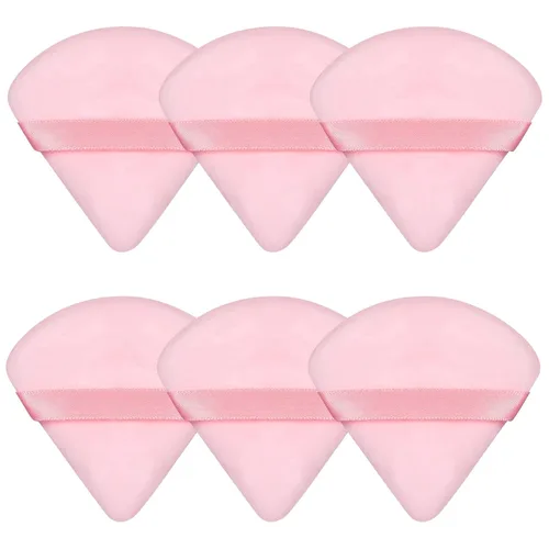Vista 18 de 6 Piezas Borla de Polvo Triangular Esponja de Maquillaje Suave Borla de Maquillaje para Polvo Facial Base Cosmética Esponja Herramienta