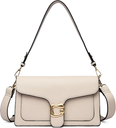 Vista 26 de Travistar Bolsos cruzados para mujer de moda - Pequeño bolso cruzado de hombro con 2 correas, bolso de mano de cuero, bolso de noche de embrague