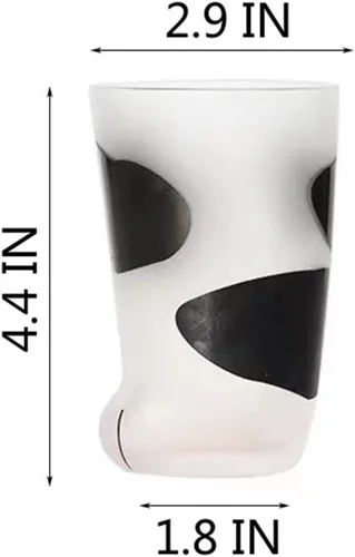 Vista 2 de Vaso de garra de gato, taza de cerveza o bebida, leche, jugo, proceso de glaseado (vacas)