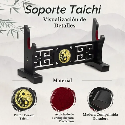 Vista 3 de Taichi - Soporte acolchado para espada, soporte de exhibición para sable de luz, espada samurái, hoja de cosplay, Tanjirou Demon Slayer Genshin