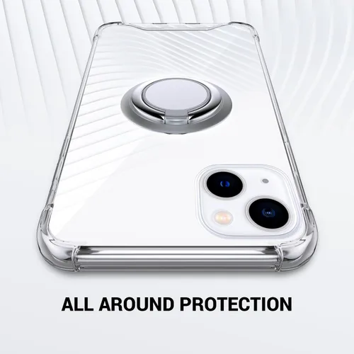Vista 7 de Silverback Funda transparente diseñada para iPhone 13 con soporte de anillo, protección que absorbe los golpes, a prueba de golpes, para Apple