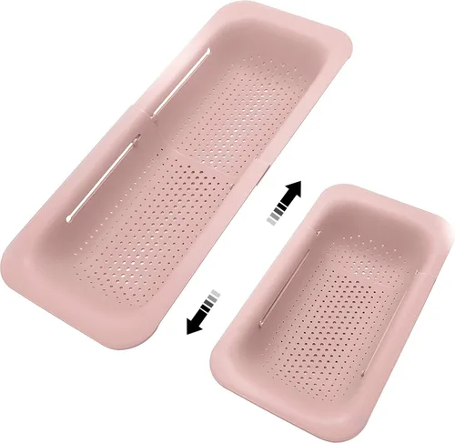 Vista 11 de Coladores y coladores plegables para fregadero y coladores de rejilla sobre el fregadero Colador plegable Colador extendible de plástico para frutas