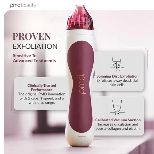 Vista 2 de PMD Beauty Personal Microderm Classic - Uso en el hogar, herramienta exfoliante facial, kit de máquina de microdermoabrasión para el cuidado