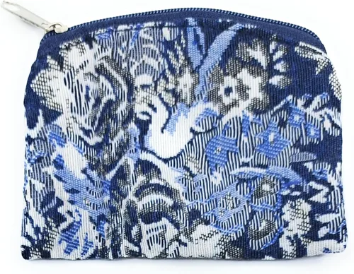 Vista 4 de Bolsa de rosario católico – Bolsa de rosario de brocado, tarjeta de oración del Señor Pequeña bolsa de rosario con cremallera para cuentas