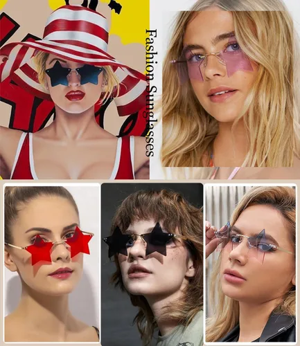 Vista 2 de BOJOD Gafas de sol con forma de corazón goteantes para mujer, gafas de sol de moda para fiesta