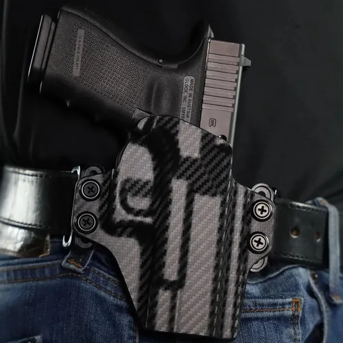 Vista 4 de Rounded OWB Pancake Holster - Outside Waistband Carry, American Made, Concealment Express, Black Kydex, Optics Ready, Fits