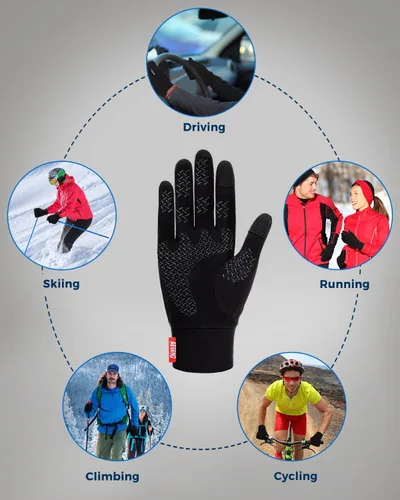 Vista 6 de Aegend Guantes de correr ligeros, guantes cálidos, guantes para mujer, guantes de pantalla táctil, guantes de ciclismo, deportes, guantes