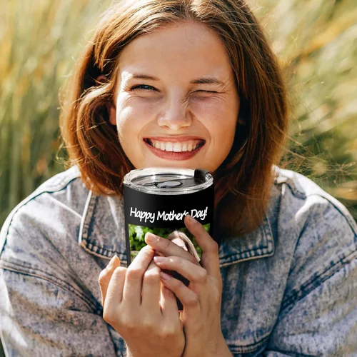 Vista 9 de Vaso personalizado con imágenes y nombre de texto, vaso de acero inoxidable personalizado con tapa, regalos personalizados para mujeres, hombres