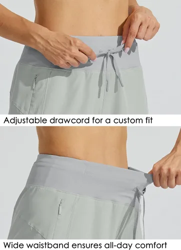 Vista 5 de Willit - Shorts atléticos para correr de 5 pulgadas para mujer, de secado rápido, para entrenamiento y senderismo, de cintura alta, con bolsillo